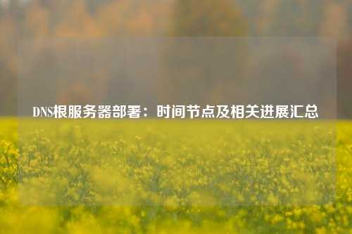 DNS根服務器部署：時間節點及相關進展匯總